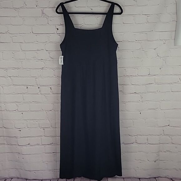 Old Navy Black Linen Blend Maxi Dress. Sleeveless W/ Pockets Size Large. - Picture 5 of 11